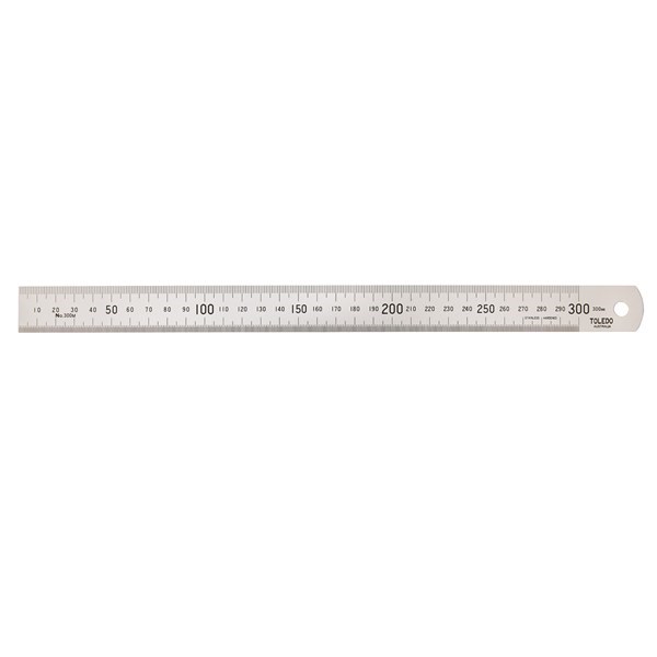 STAINLESS STEEL SINGLE SIDED RULE METRIC - 300MM