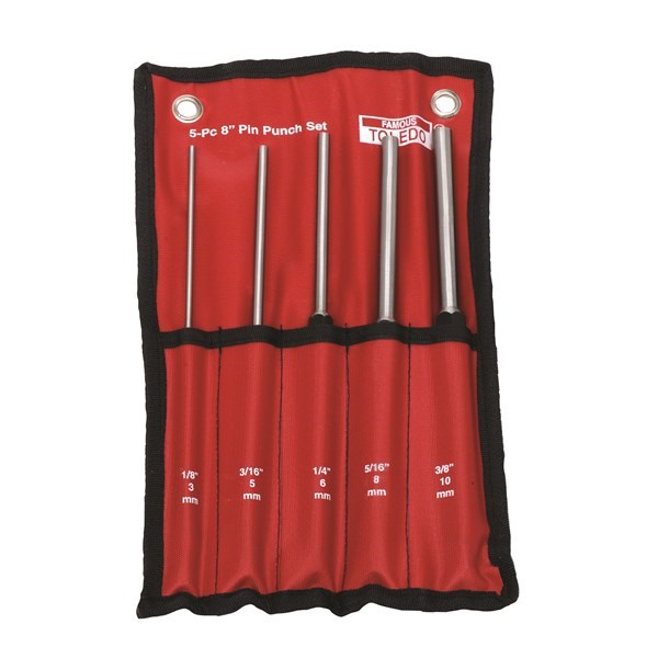 PIN PUNCH SET - HEAVY DUTY, EXTRA LONG 5 PC.