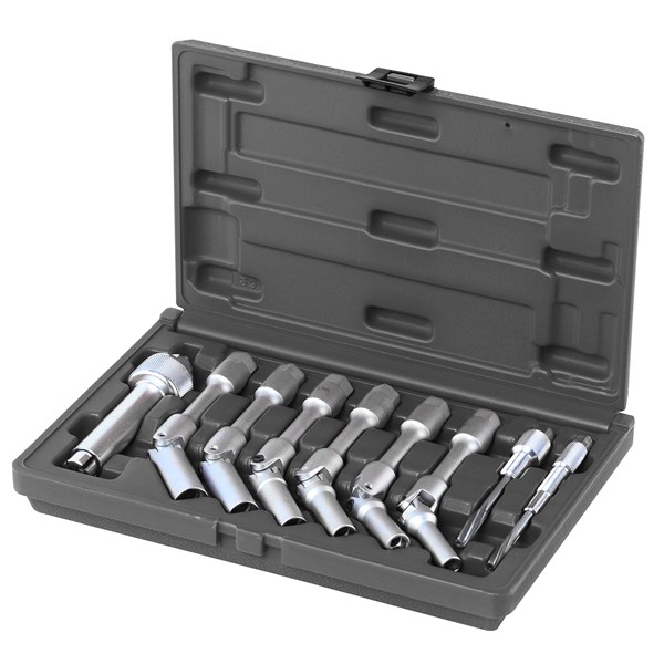 GLOW PLUG SOCKET SETS UNIVERSAL JOINTED 9 PC