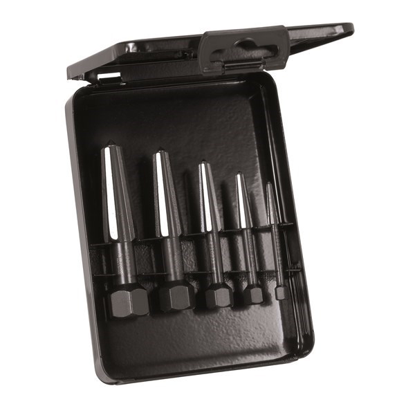 Screw Extractor Metal Case Set - Dual Edge 5 Pc