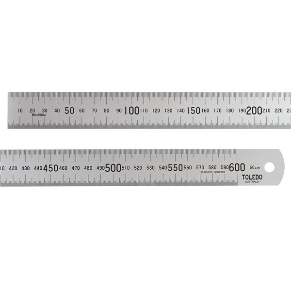 STAINLESS STEEL SINGLE SIDED RULE METRIC - 600MM