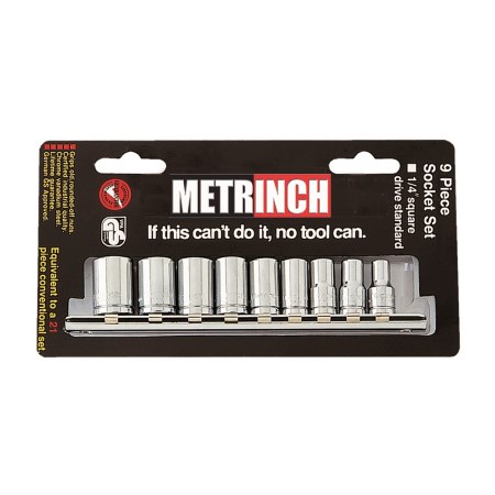 Standard Socket Set 1/4" Drive 9 Piece