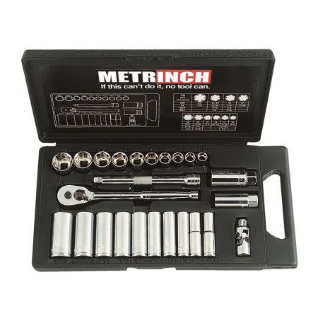 Standard & Deep Wall Socket Set 3/8" Drive 25 Piece