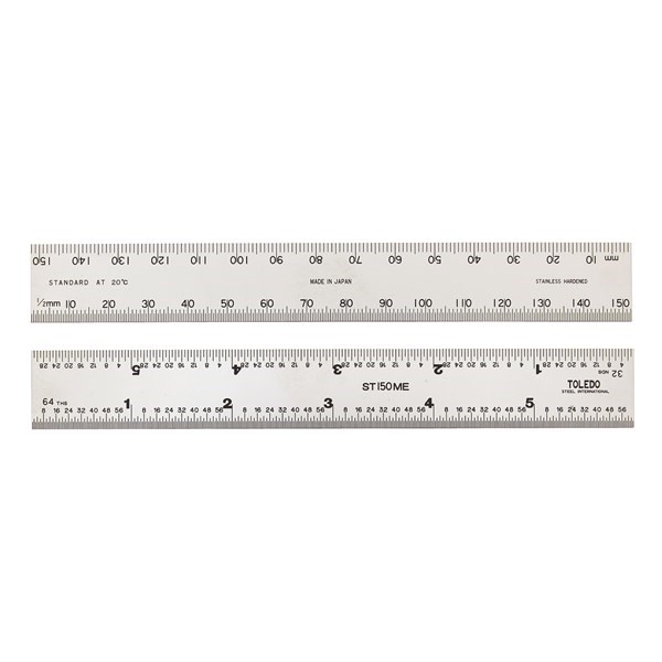 STAINLESS STEEL RULE DOUBLE SIDED METRIC & IMPERIAL - 300MM