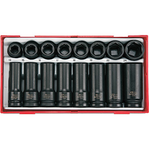 20PC 1/2IN DR.IMPACT SKT SET 13-24MM DIN