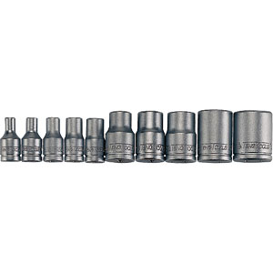 10 Piece 1/4" & 3/8" Drive TX-E Sockets