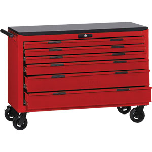 53" 6 Drawer 8 Series Roller Cabinet with Ball Bearing Slides and a Woooden Top Plate