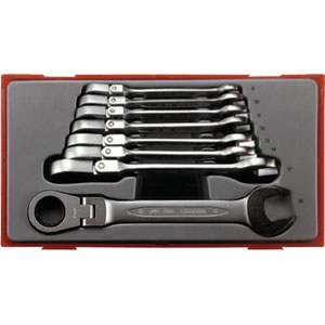 8 Piece Flexible Ratcheting Combiantion Spanner Set