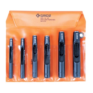 Groz 6pc Hollow Punch Set