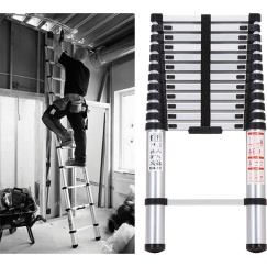 ProEquip 3.8m Telescopic Aluminium Ladder 150kg Cap