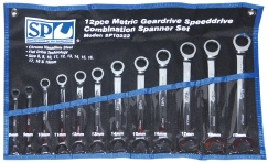 12pc Metric 0° Speeddrive Combination Geardrive Wrench/Spanner Set