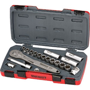 18PC 1/2IN DR. 4430 STAINLESS METRIC SOCKET SET