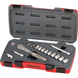 16PC 3/8IN DR. 4430 STAINLESS METRIC SOCKET SET