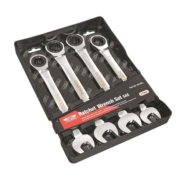 RATCHET WRENCH SET FIXED HEAD - SAE 4 PC. (13/16"-1")