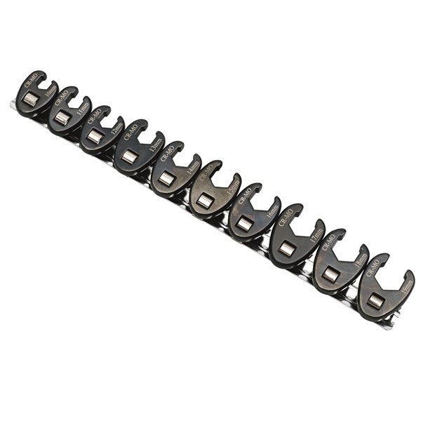 CROWFOOT WRENCH SET FLARED 3/8" - METRIC (10 - 19MM) 10 PC