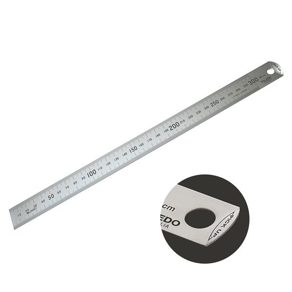 STAINLESS STEEL SINGLE SIDED EASY PICK-UP RULE METRIC - 300MM