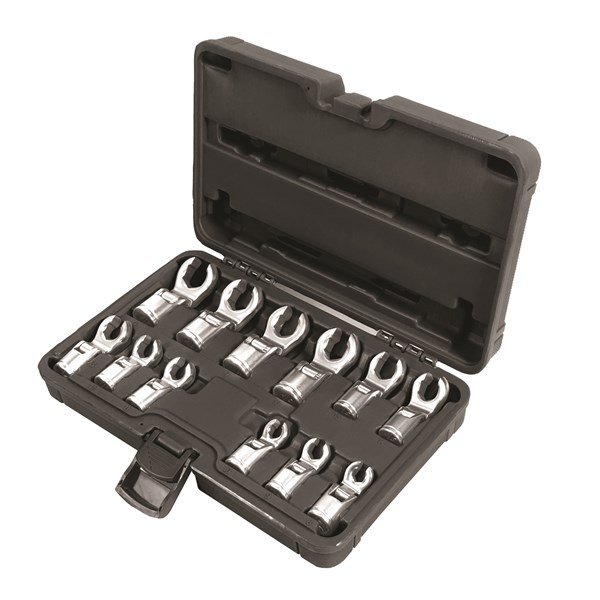 CROWFOOT WRENCH SET 3/8" - METRIC FLARED (8 - 19MM) 12 PC
