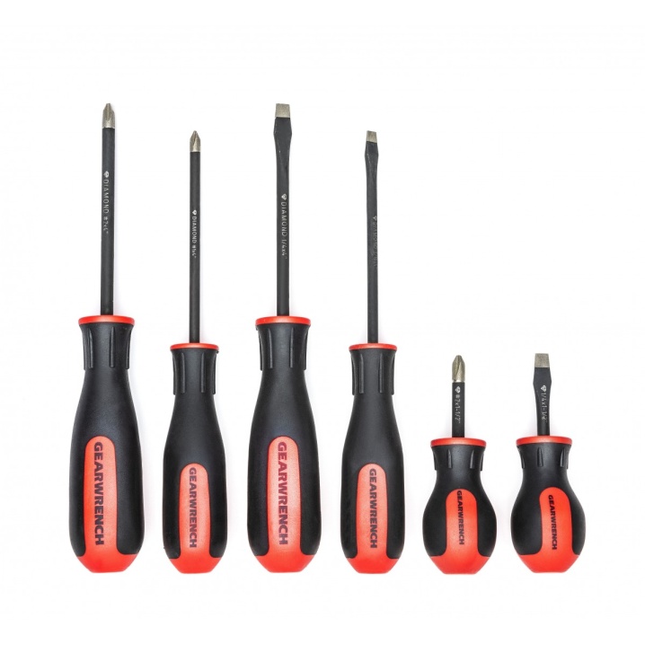 6 PC. PHILLIPS®/SLOTTED DUAL MATERIAL DIAMOND TIP SCREWDRIVER SET