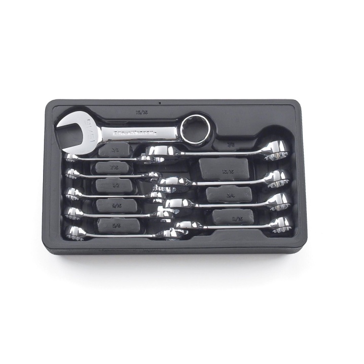 10 PC. 12 POINT STUBBY COMBINATION SAE WRENCH SET