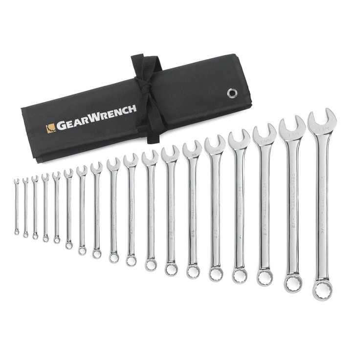 18 PC. 12 POINT LONG PATTERN COMBINATION SAE WRENCH SET