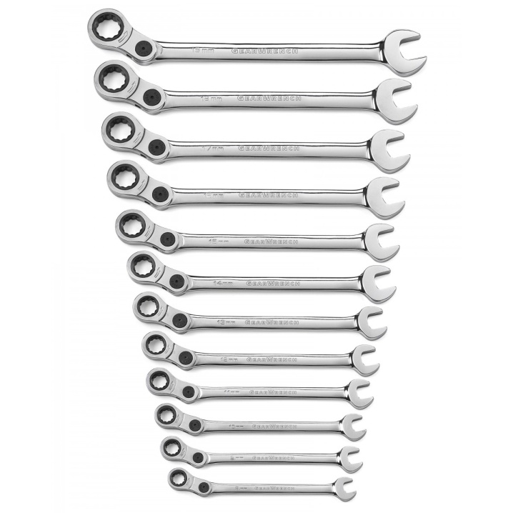 12 PC. 12 POINT INDEXING COMBINATION METRIC WRENCH SET