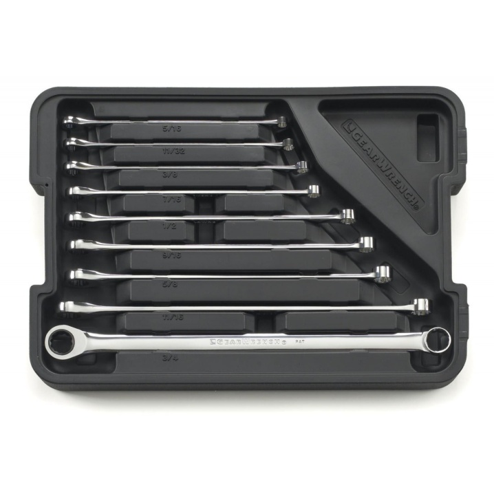 9 PC. 12 POINT XL GEARBOX™ DOUBLE BOX RATCHETING SAE WRENCH SET