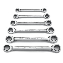 6 PC. 12 POINT DOUBLE BOX RATCHETING METRIC WRENCH SET