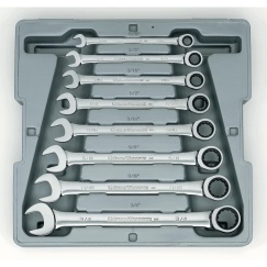 8 PC. 12 POINT RATCHETING COMBINATION SAE WRENCH SET