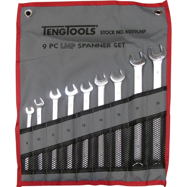 9 Piece Long Combination Spanner Set (Handy Tool Roll)