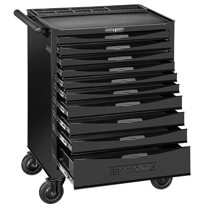 10 Drawer 8 Series Roller Cabinet with Ball Bearing Slides (BLACK)