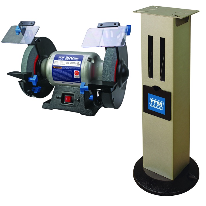 ITM Bench Grinder w/ Stand & Emergency Stop Switch
