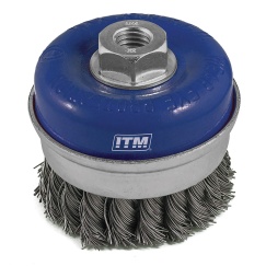 ITM Twist Knot Cup Brush Steel 100mm w/Band