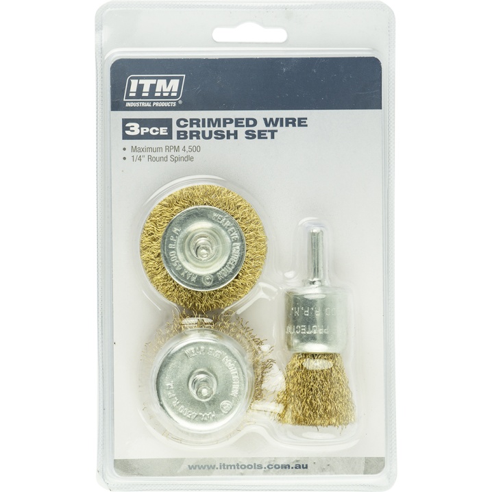 ITM 3 Piece Crimp Wire Brush Kit