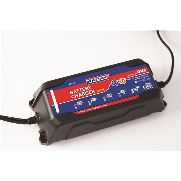 WATERPROOF 12V BATTERY CHARGER 1.5 AMP