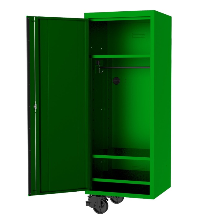 27" USA SUMO SERIES SIDE CABINET - 3 FIXED SHELVES & CLOTHES HANG RAIL - GREEN/BLACK