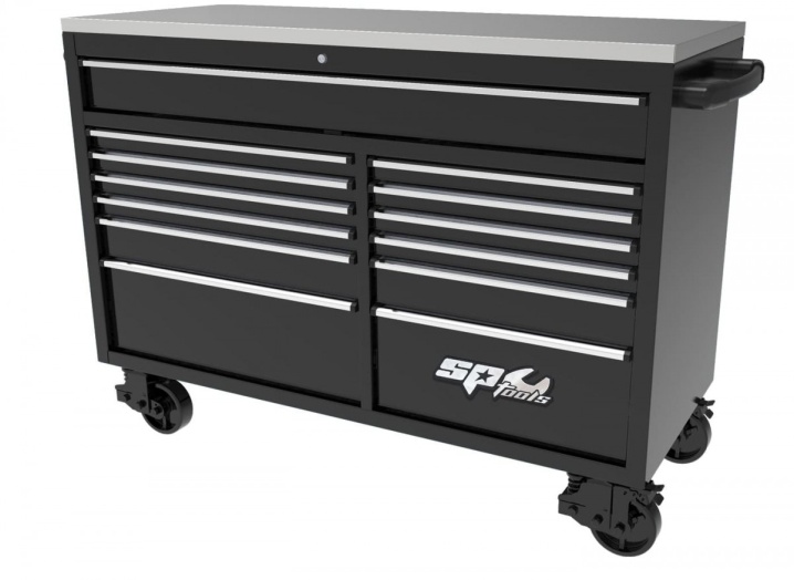 59" USA SUMO SERIES WIDE ROLLER CABINET - 13 DRAWER - BLACK/CHROME