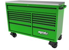 59\" USA SUMO SERIES WIDE ROLLER CABINET - 13 DRAWER - GREEN/BLACK