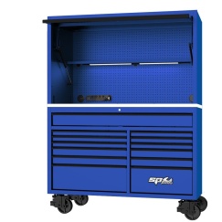 59\" USA SUMO SERIES ROLLER CABINET & POWER TOP HUTCH COMBO - BLUE/BLACK