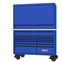 59\" USA SUMO SERIES ROLLER CABINET & POWER TOP HUTCH COMBO - BLUE/BLACK