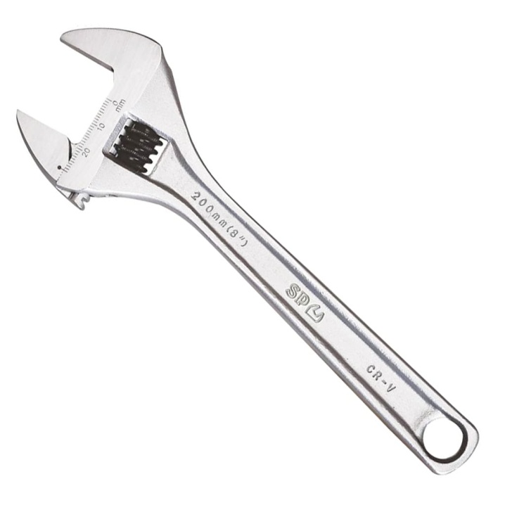 ADJUSTABLE WRENCH - WIDE JAW PREMIUM - CHROME INDIVIDUAL - 200MM