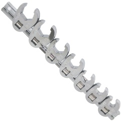 FLARE NUT CROWFOOT WRENCH RAIL SET - 3/8\"DR SAE - 7PC