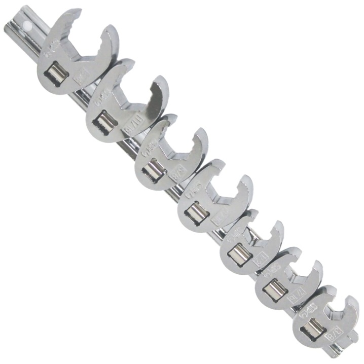 FLARE NUT CROWFOOT WRENCH RAIL SET - 3/8"DR SAE - 7PC
