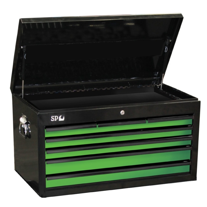 SUMO SERIES TOOL BOX - 7 DRAWER - BLACK/GREEN DRAWERS