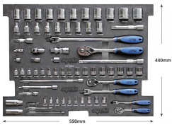 FOAM TRAY - METRIC ONLY - 70PC - SOCKETS & ACCESSORIES INCLUDED