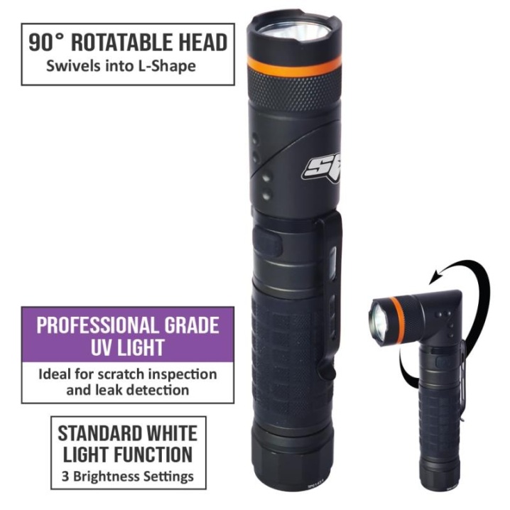 TORCH/WORK LIGHT - UV INSPECTION LED MULTIFUNCTION - MAG BASE - ROTATABLE HEAD