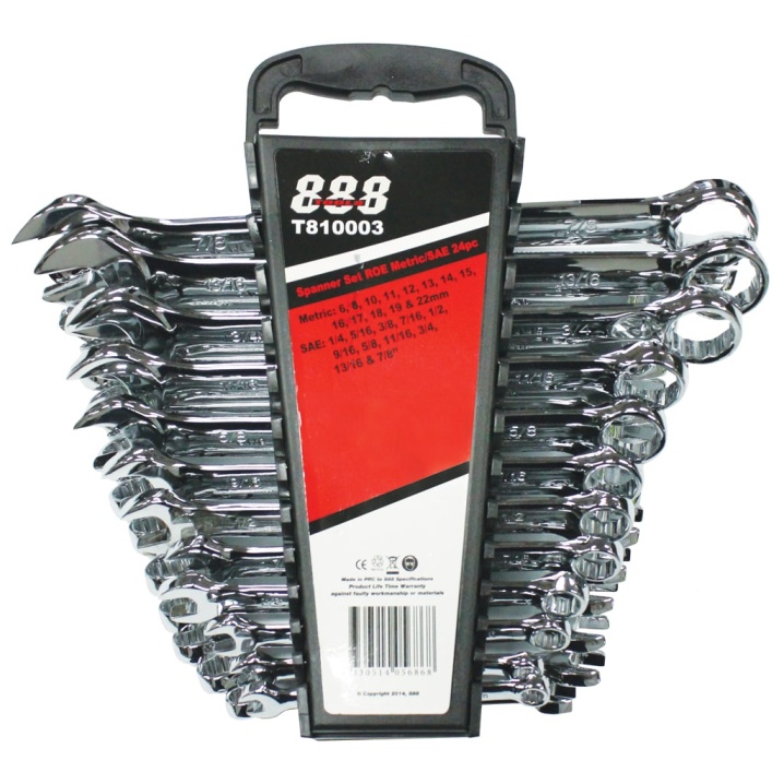 COMBINATION ROE SPANNER SET - METRIC/SAE - 24PC